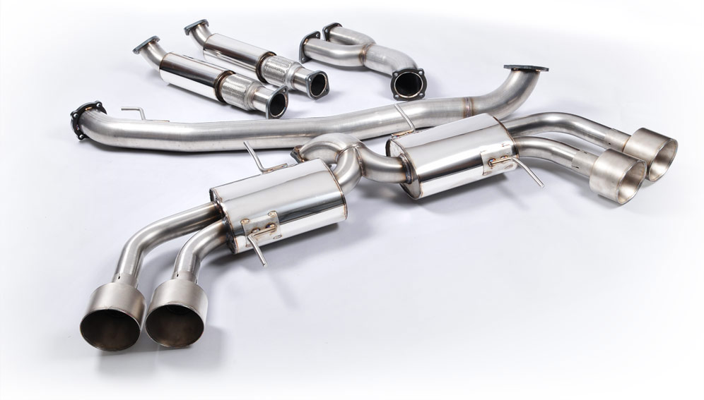 90mm Race System with quad ultra-lightweight Titanium tailpipes