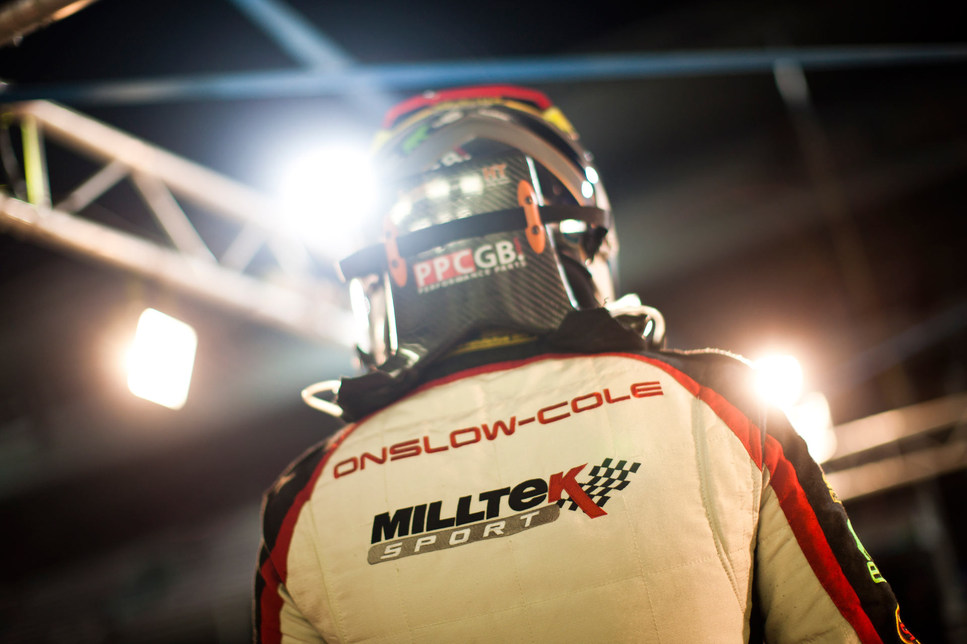Tom Onslow-Cole at the Dubai 24H race in 2014 where he drove the Milltek Sport Golf TDi Endurance racer to victory